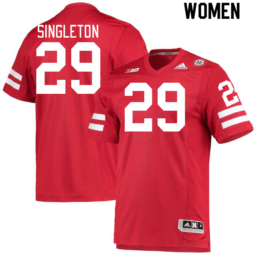 Women #29 DeShon Singleton Nebraska Cornhuskers College Football Jerseys Stitched Sale-Red